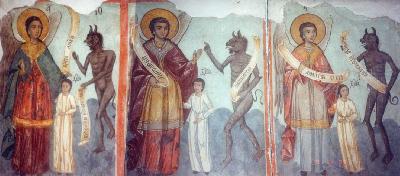 Митарствата на душата. Стенопис в манастира ''Св. пророк Илия''. С. Илиянци. XVI в.