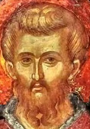 Свети преподобни Акакий Синайски. Стара гръцка стенопис
