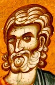 Свети свещеномъченик Симеон, епископ Персийски. Фрагмент от стара стенопис. Косово, Сърбия