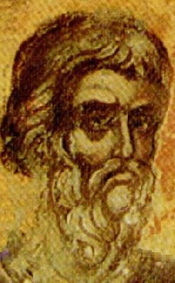 Свети мъченик Агатоник Никомидийски. Фрагмент от стара стенопис в Света Гора-Атон
