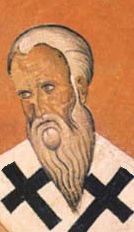Свети свещеномъченик Киприан Антиохийски. Стара стенопис от Аракос, о. Кипър