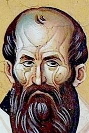 Свети Павел Изповедник, архиепископ Цариградски. Фрагмент от стара българска стенопис,&nbsp;Охрид, област Македония