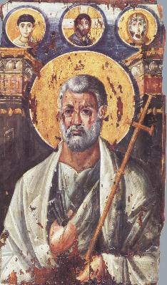 Свети апостол Петър. Икона от Византия. 2-ра половина на VI в. Манастир ''св. Екатерина'' на Синай. Египет.