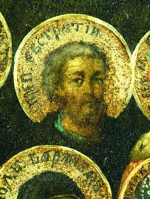 Св. Евстратий Печерски. Фрагмент от икона ''Събор на Киево-Печерските светии''. 1-ва половина на XIX в.