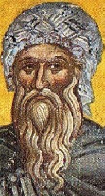 Свети преподобни Иоан Дамаскин. Фрагмент от стара стенопис от Света Гора-Атон. Манастир Ставроникита