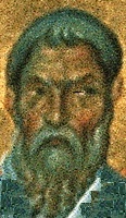 Свети преподобни Софроний, архиепископ Кипърски. Фрагмент от миниатюра в стара ромейска  минология