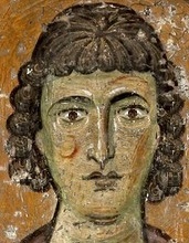 Свети Мъченик Орест. Фрагмент от стара ромейска стенопис. Кастория, Гърция