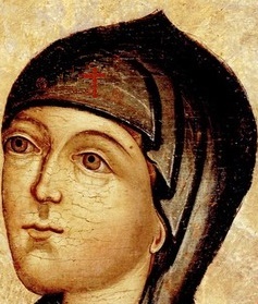 Света преподобномъченица Евдокия. Фрагмент от стара руска икона
