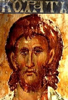 Свети мъченик Кодрат. Фрагмент от стара стенопис. Раваница, Сърбия