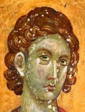 Свети мъченик Варахисий Персийски. Фрагмент от стара стенопис. Косово, Сърбия