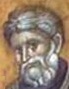 Свети преподобни Ипатий, игумен Руфински. Фрагмент от стара стенопис. Косово, Сърбия