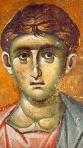 Свети Апостол Тома. Фрагмент от стара стенопис. Селището Карея, Света Гора-Атон