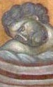Мъченичество на свети мъченик Исихий. Фрагмент от стара стенопис. Косово, Сърбия