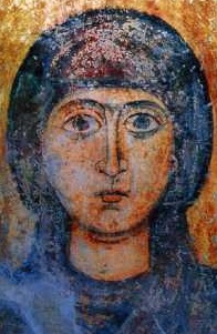 Света мъченица Наталия Никомидийска. Фрагмент от стара стенопис, гр. Киев