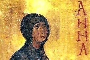Света праведна Анна Пророчица. Фрагмент от стара ромейска икона. Синай, Египет