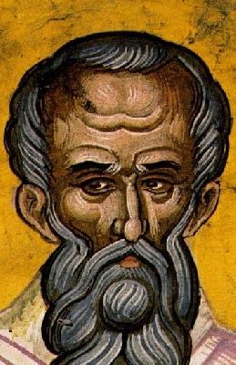 Свети свещеномъченик Григорий. Фрагмент от стара стенопис в Света Гора-Атон