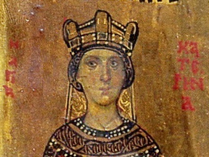 Света великомъченица Екатерина Александрийска. Фрагмент от стара икона. Синай, Египет