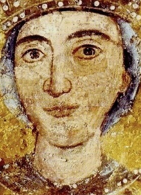 Света великомъченица Екатерина Александрийска. Фрагмент от стара българска стенопис. София